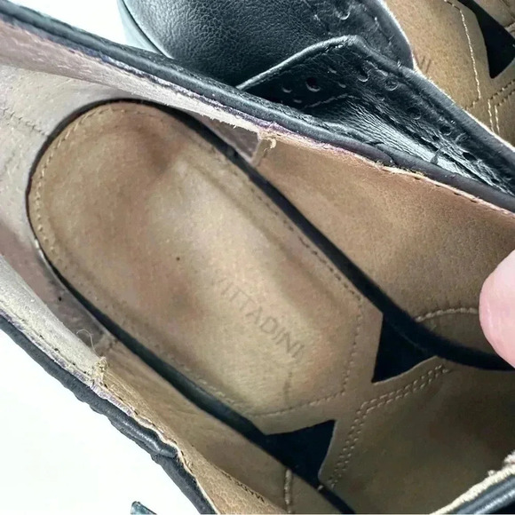 Adrienne Vittadini Biome flats size 7 black faux leather spectator oxfords - Picture 12 of 15